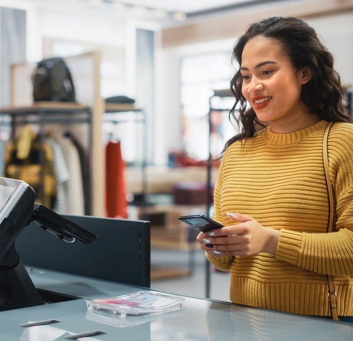 customer purchasing clothes